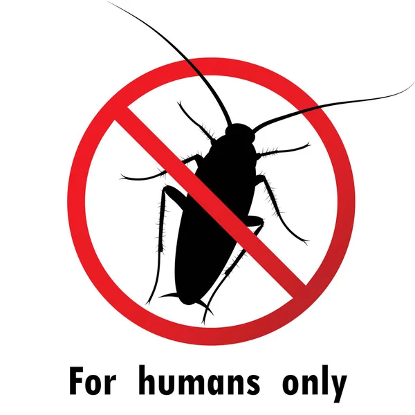 Hamamböceği ve Stop hamamböceği işareti sembolleri tasarım vektör — Stok Vektör