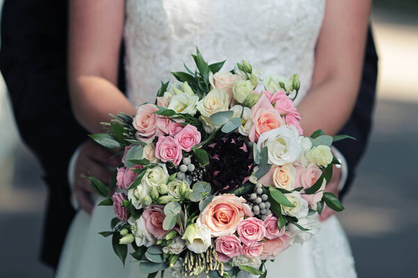 Beautiful bright wedding bouquet