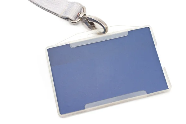 Etiqueta de tarjeta de identificación en blanco aislada en blanco — Foto de Stock