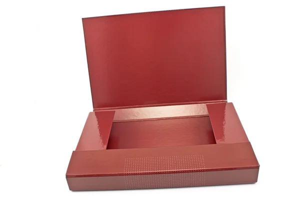 Carpeta roja aislada en blanco — Foto de Stock