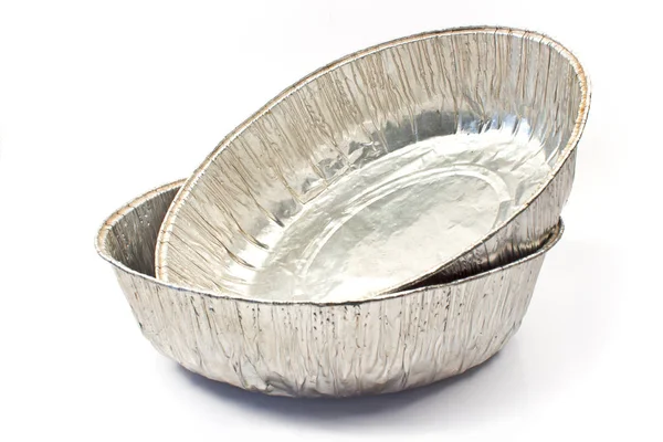 Aluminiumfolie cup för bageri tårta isolerad på vit — Stockfoto