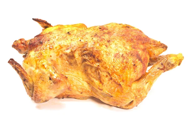 Cały pieczony kurczak na białym tle — Zdjęcie stockowe