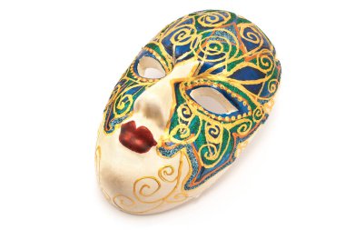 Beyaz izole seramik karnaval maskesi