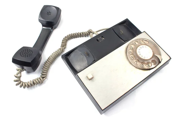 Старий телефон ізольований на білому — стокове фото