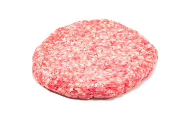 Raw hamburger isolated on white background — Stock Photo, Image