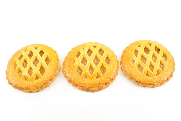Biscuits à la confiture de pommes isolés sur fond blanc — Photo