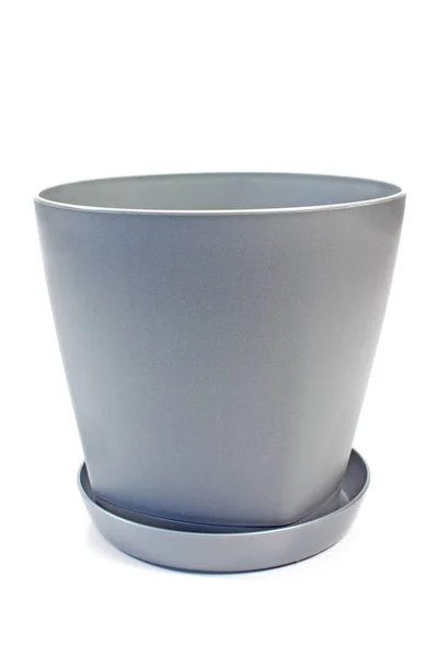 Plastic flower pot isolated on white background — Stock Photo, Image