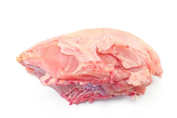 Raw chicken breast with skin isolated on white — Stock Photo, Image