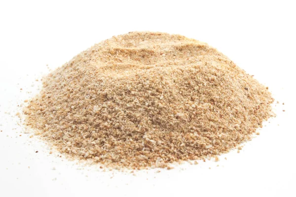 Pile of breadcrumbs isolated on white background — Stock Photo, Image