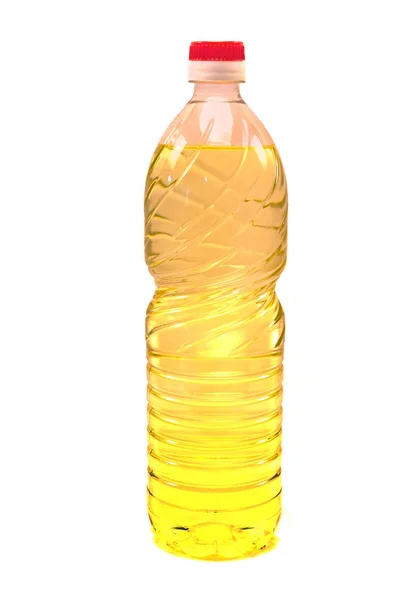 Sunflower oil bottle isolated on white background — Stock Photo, Image