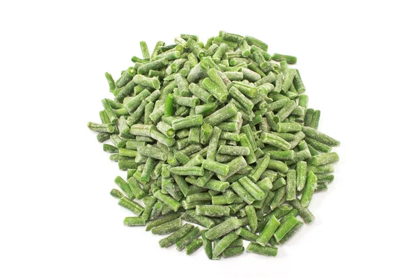 Frijoles verdes congelados vegetales (vert haricot) aislados en blanco — Foto de Stock