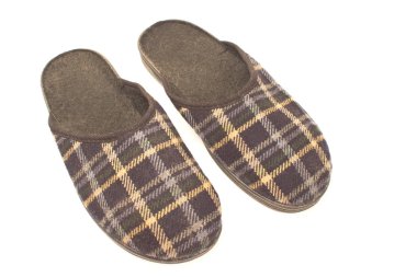 beyaz arka planda izole ev terlikleri