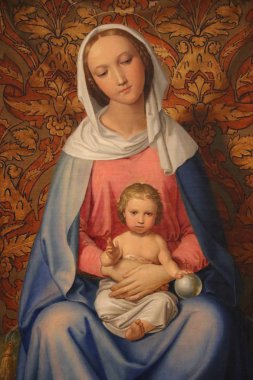 Orman Barışı (Madonna with Child, St Adelaide ve St Francis). 1835 'te Joseph von Fhrich' in tuvalindeki yağ.