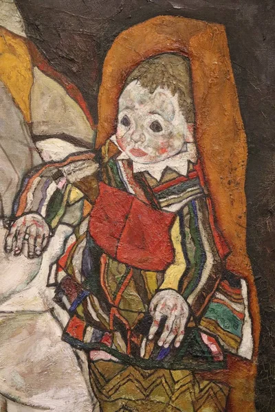 Madre Con Dos Hijos Iii Óleo Sobre Lienzo Egon Schiele — Foto de Stock