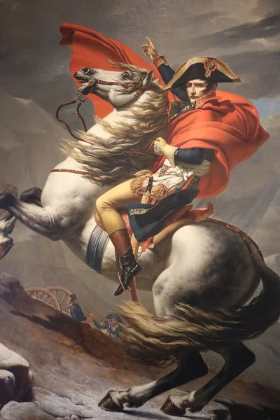 Napoleone Passo San Bernardo Olio Tela Jacques Louis David 1801 — Foto Stock