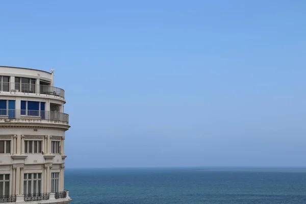 Vista Panorâmica Mar Partir Das Alturas Cidade Biarritz — Fotografia de Stock