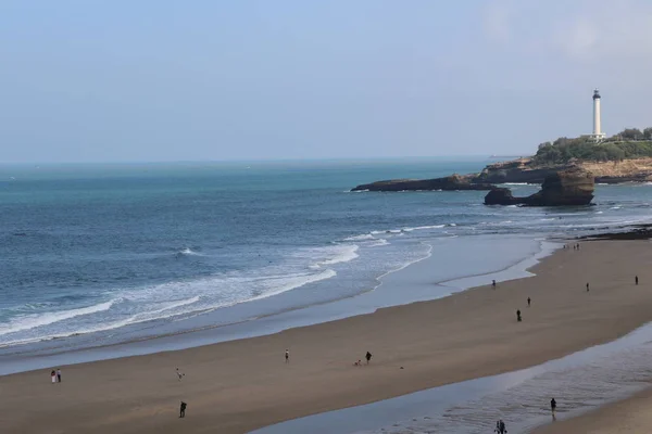 Uma Vista Uma Praia Biarritz França — Fotografia de Stock