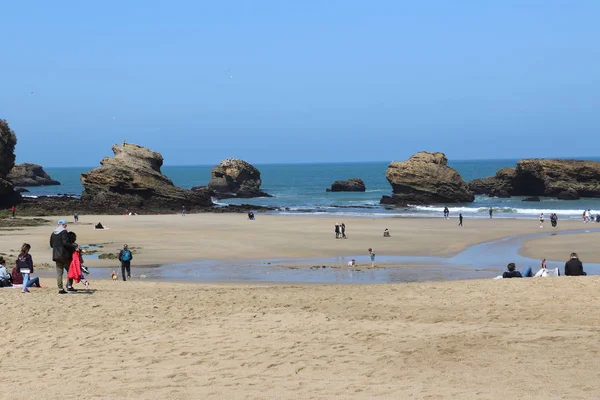 Widok Plażę Biarritz Francja — Zdjęcie stockowe