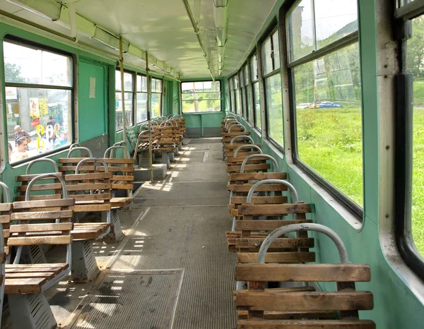 Vladivostok, Rusya - 3 Eylül 2015: Tramvay salon 71-60 Serisi