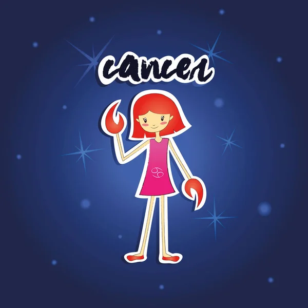 Девушка с раком — стоковый вектор