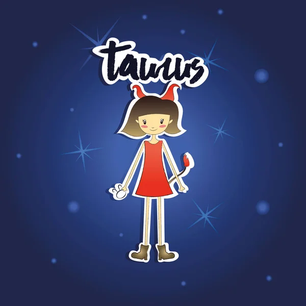 Dessin animé Taurus fille — Image vectorielle