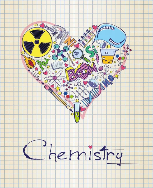 Chemie in vorm van hart — Stockvector