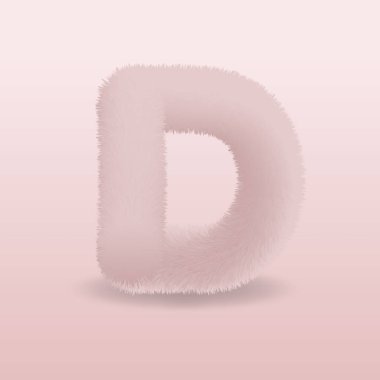 Pudra pembe kürk harfinin vektör çizimi