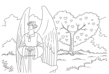 Melek Garden of Eden girişinde korur