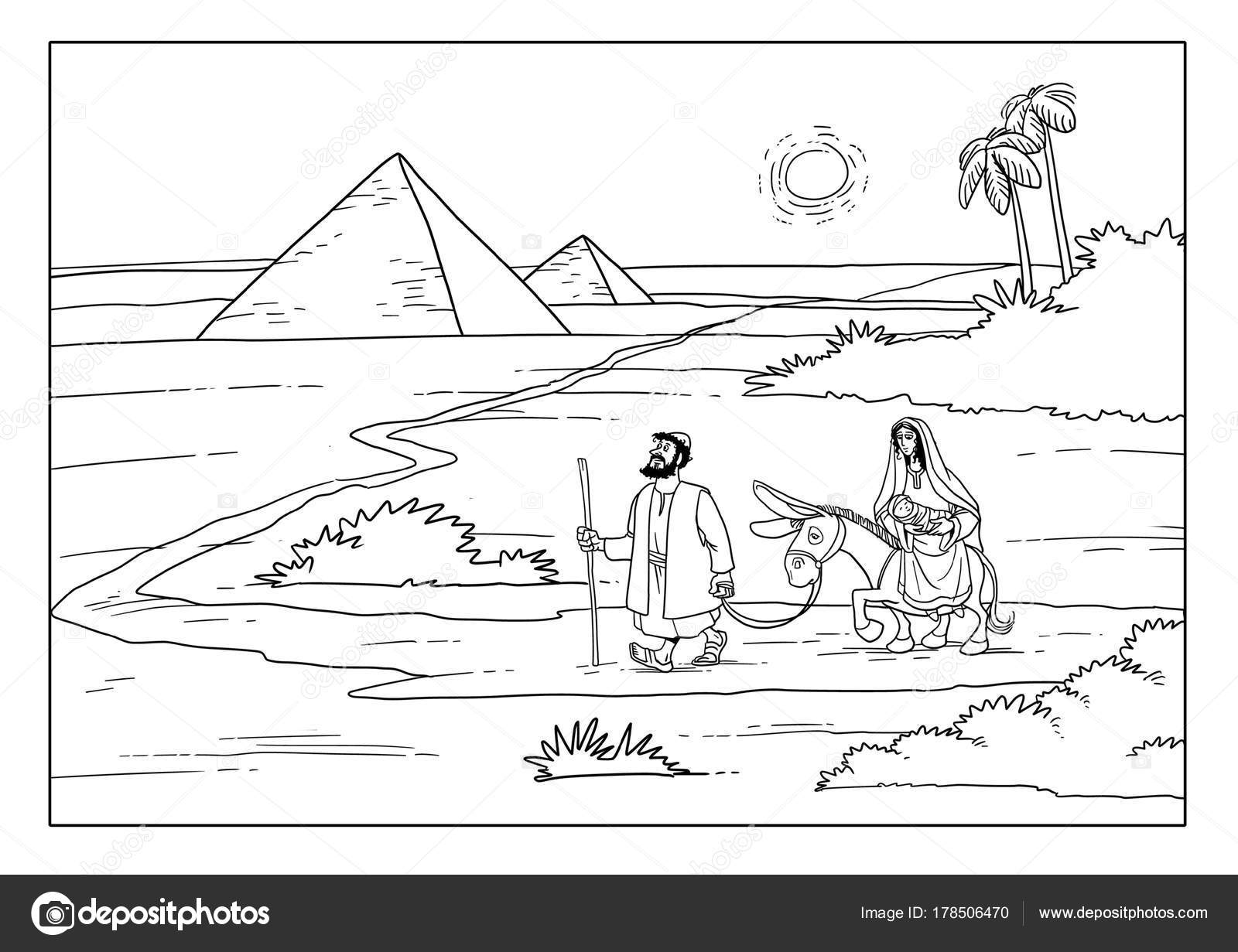 História de Natal. Maria e José fogem para o Egito. — Fotografia de Stock