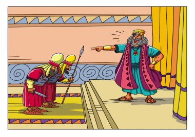 Noel hikayesi. Kral Herod Bethlehem tüm bebekler öldürmek için emir.