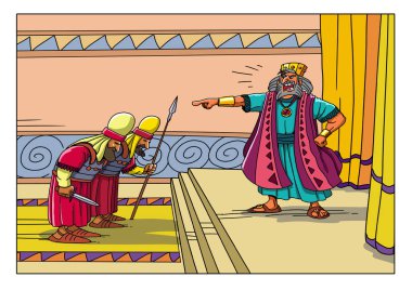 Christmas Story. King Herod orders to kill all the babies in Bethlehem. clipart
