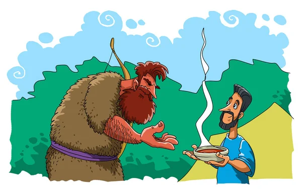 Jacó dá a seu irmão Esaú um guisado de lentilha — Fotografia de Stock