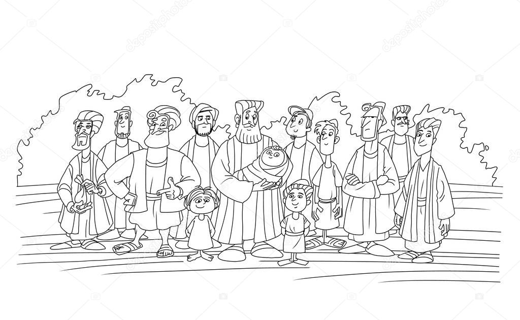 Biblical patriarch Jacob and his twelve sons