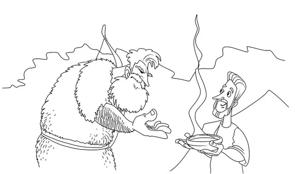 Jakob ger sin bror Esau en linsstuvning — Stockfoto