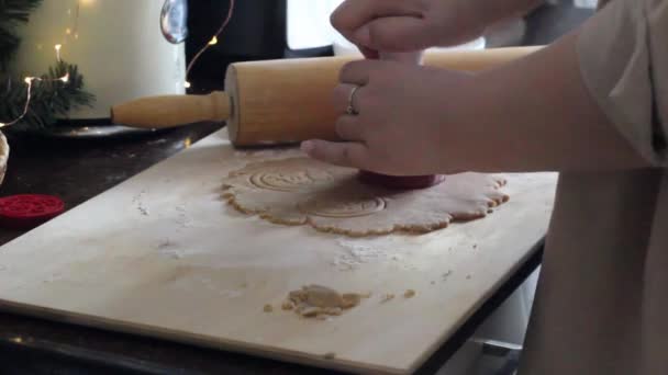 Preparação de belos biscoitos de gengibre . — Vídeo de Stock