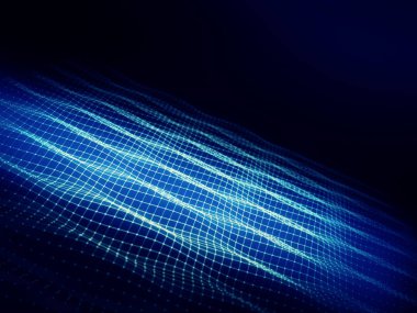 Noktalar ve lines.3d işleme bağlanma çokgen alanı düşük Poli koyu arka plan