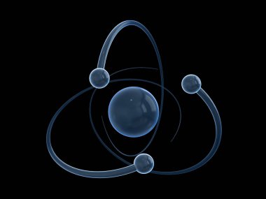 Atom ve molecule.3d işleme soyut sembolü