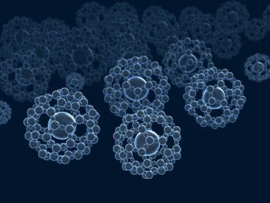Atom ve molecule.3d işleme soyut sembolü