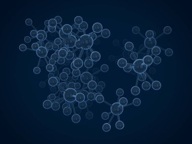 Atom ve molecule.3d işleme soyut sembolü