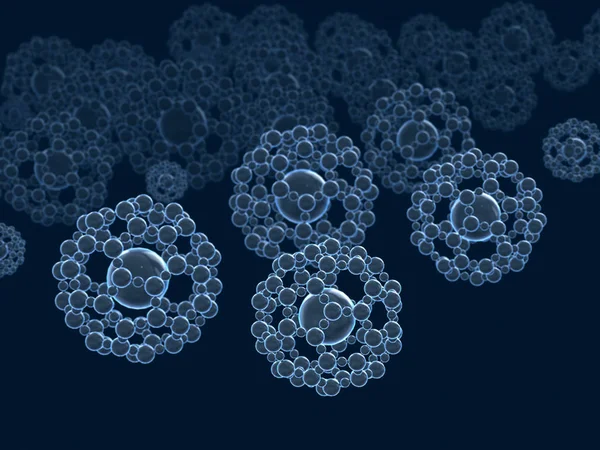 Abstract symbol of atom and molecule.3D rendering
