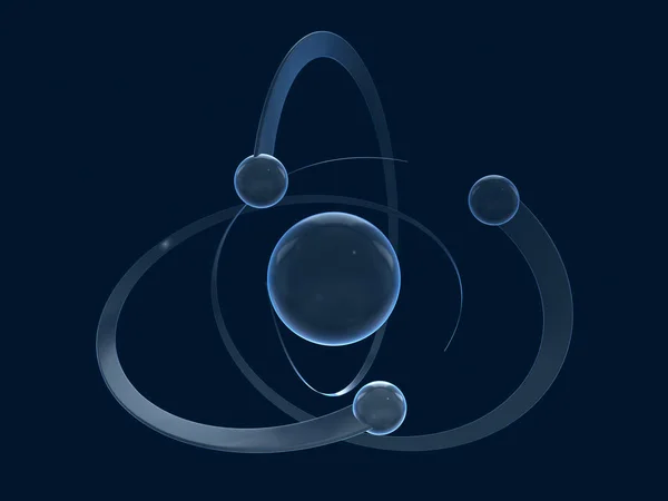 Abstract symbol of atom and molecule.3D rendering