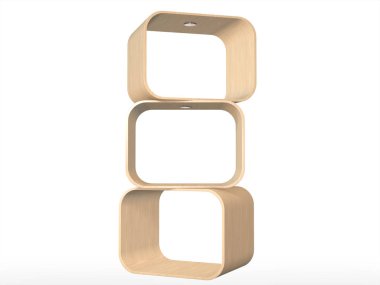 Wood.3D render yapılmış Modern bir tarz raf