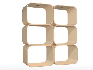 Wood.3D render yapılmış Modern bir tarz raf