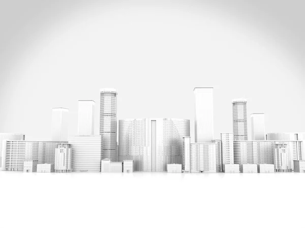 Abstract city in white background, 3D rendering — Stock Photo, Image
