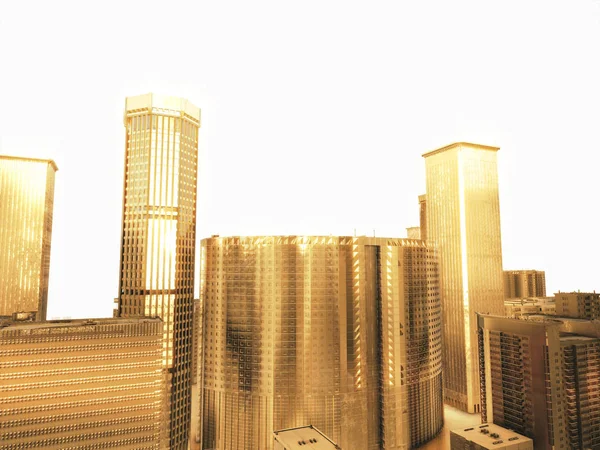 Golden city.abstract espace background.3D rendu — Photo