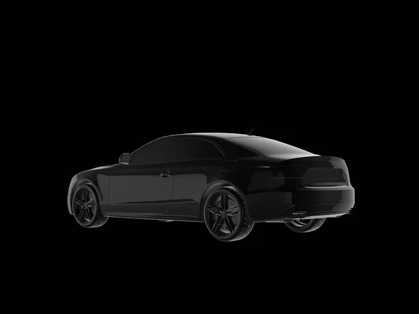 Modern new black metallic sedan car.3D rendering — Stock Photo, Image