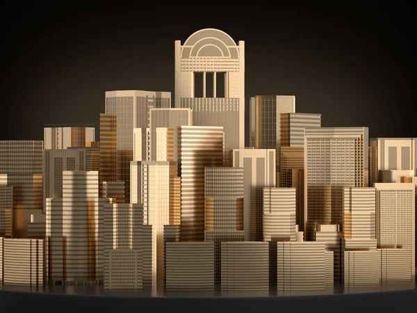 Золота Будівельна Модель Золоте Місто Відтворення — стокове фото