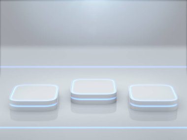 Görüntü için kaldırım, tasarım için platform, ışık 33d görüntüleme ile boş ürün standı.