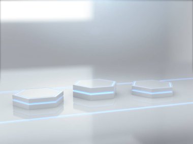 Görüntü için kaldırım, tasarım için platform, ışık 33d görüntüleme ile boş ürün standı.