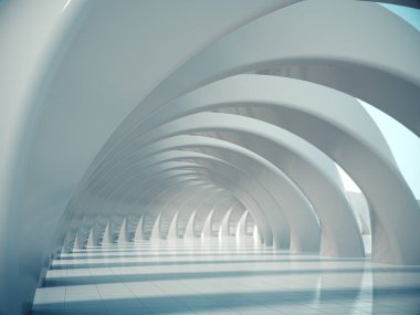Abstract structure,Product showcase background,Long tunnel.3D rendering